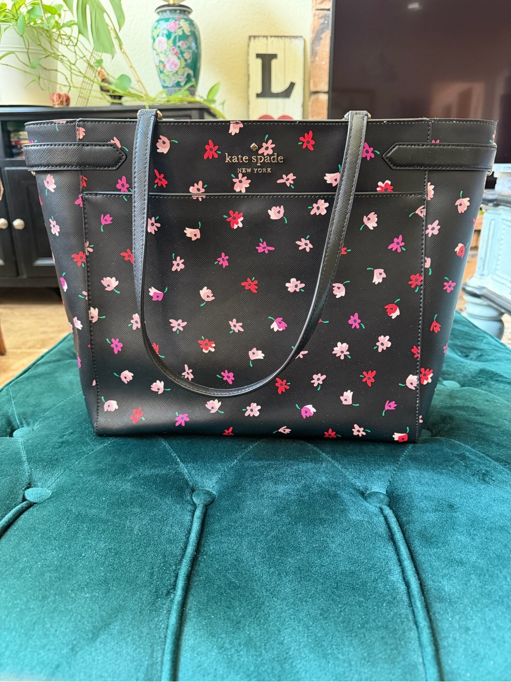 Kate Spade Staci Ditsy Bud Saffiano Leather Floral Tote